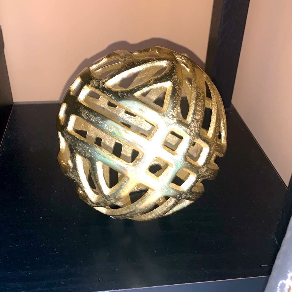 Scott living gold metal sculpture